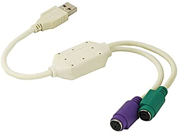 Monoprice USB to PS/2 Dual PS2 Converter Adapter - Beige (102083)