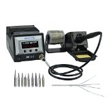 Aoyue 9378 60 Watt Programmable Digital Soldering Station-ESD Safe Includes 10 Tips CF Switchable Configurable Iron Holder Spare Heating Element 100-130V