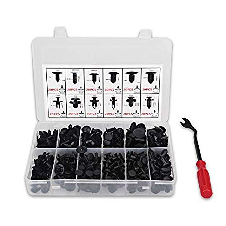 VANJING 240PCS/PACK Push Retainer Clips Kit Great Assortment Fits of Push Type Retainers for Toyota GM Ford Honda Chevrolet Chrysler with Fastener Remover
