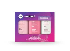 Method Body Wash and Hair Care Gift Set, Pure Peace, 3.4 oz Travel Size Bottles