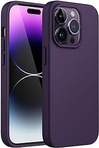 JETech Silicone Case for iPhone 14 Pro 6.1-Inch, Silky-Soft Touch Full-Body Protective Phone Case, Shockproof Cover with Microfiber Lining (Deep Purple)