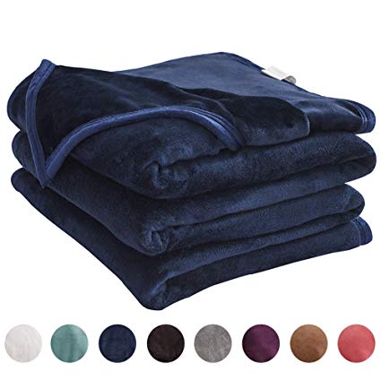 LIANLAM King Size Fleece Blanket Lightweight Super Soft and All Season Warm Fuzzy Plush Cozy Luxury Bed Blankets Microfiber (Royal Blue, 104"x90")