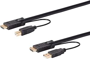 Monoprice HDMI USB Combo Cable-6', High Dynamic Range (HDR) for KVM Switches