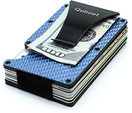 Metal Carbon Fiber Wallet Front Pocket Minimalist Business Credit Card Holder & Wallet Slim Men's Wallet RFID Blocking