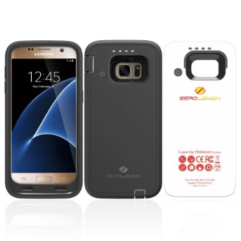 ZeroLemon Samsung Galaxy S7 7500mAh Battery Case with Soft TPU Full Edge Protection-Black(NOT FOR THE SAMSUNG GALAXY S7 EDGE)