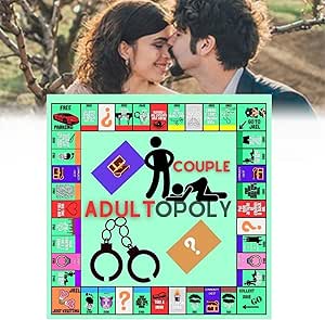 Adultopoly Board Game, Couple Adultopoly Board Game, Adult Opoly Couple Board Game, Couple Game Card Board Game Props for Game Night, Adultopoly Game, Relationship Card Game for Couples (1PCS)