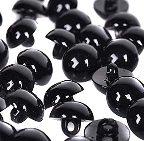 DNHCLL 100PCS 10mm DIY Black Plastic Solid Safety Eyes Sewing Crafting Eyes Buttons for Bear Doll Puppet Plush Animal Toy
