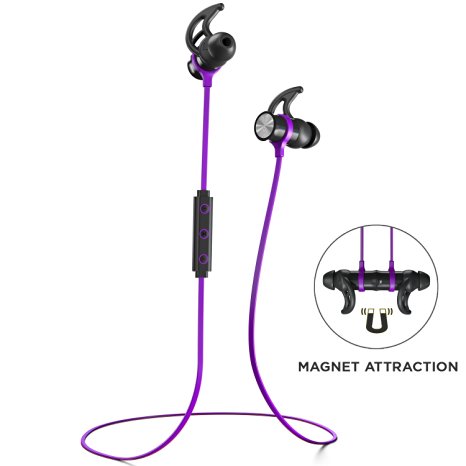 Phaiser BHS-730 Bluetooth Earbuds Runner Headset Sport Earphones with Mic and Lifetime Sweatproof Warranty - Wireless Headphones for Running, Heliotrope