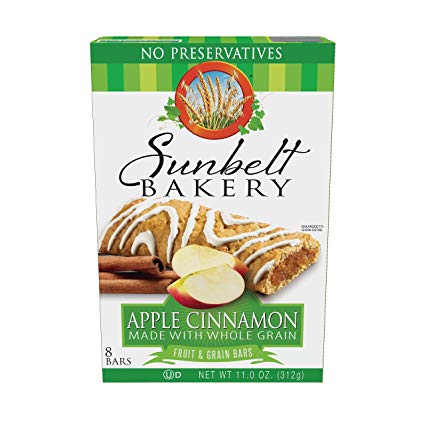 Sunbelt Bakery's Apple Cinnamon Fruit & Grain Bars, 1.4 oz Bars, 40 Count
