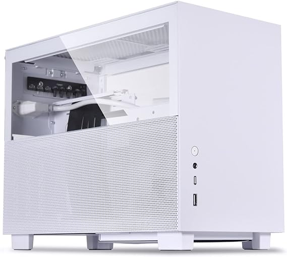 Lian Li Q58 White Color SPCC / Aluminum / Tempered Glass Mini Tower Computer Case , PCIe 3.0 Riser Card Cable Included - Q58W3