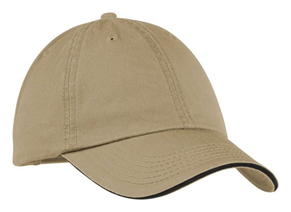 NEW Port and Company Washed Twill Sandwich Cap