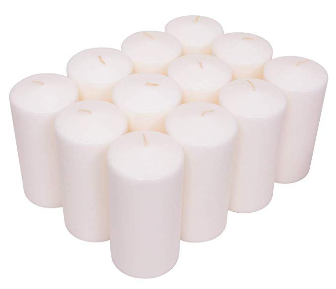 Exquizite White Pillar Candles Bulk 3X6 12 Pack - Unscented Dripless Pillar Candles - 3 inch Thick, 6 inch Height, Perfect for Centerpieces, Home Decor, Wedding Candles, Parties and Special Occasions