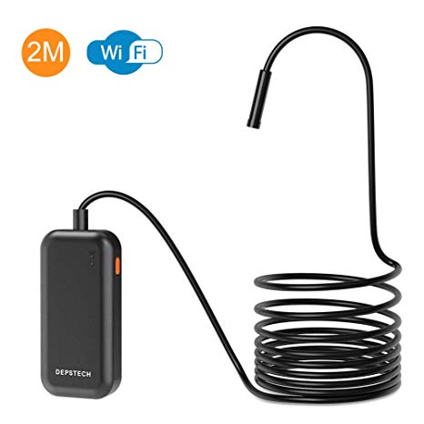 DEPSTECH Portable Wireless Endoscope,Upgrade WiFi Borescope Inspection 2.0 Megapixels HD Snake Camera for Android and iOS Smartphone, iPhone, Samsung, Tablet