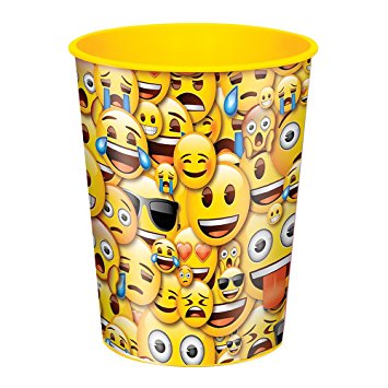 16oz Smile Emoji Plastic Cups, 12ct