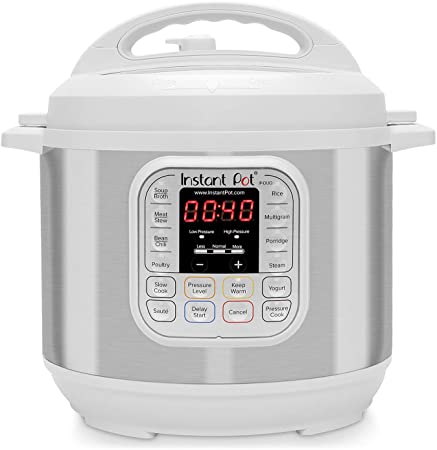 Instant Pot Duo 7-in-1 Electric Pressure Cooker,Steamer, Saute, Yogurt Maker,Warmer|6 Quart|White|11 One-Touch Programs