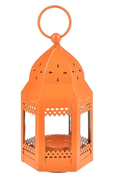 Fantado 4.75" Orange Taj Hurricane Candle Lantern by PaperLanternStore