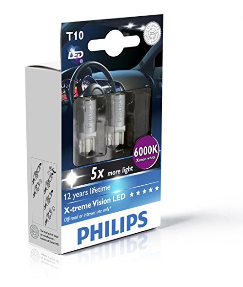 Philips Blue Vision 194 T10 W5W LED Replacement Bulb