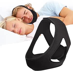 Anti Snore Chin Strap Devices, Chin Strap for Snoring, Adjustable and Breathable Anti Snoring Chin Strap, Comfortable Anti Snoring Devices Chin Strap for Men and Women to Stop Snoring Universal Size