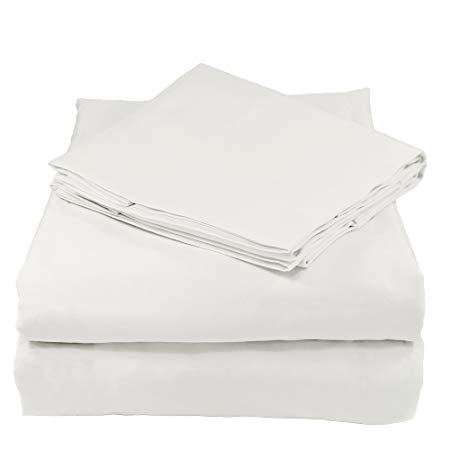 Whisper Organics 100% Organic Cotton Bed Sheet Set, 200 Thread Count, Soft Percale - GOTS Certified (Twin, White)