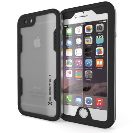 iPhone 6s Waterproof Case Ghostek Atomic 20 Series for Apple iPhone 6  Full-Body Underwater  Waterproof  Shockproof  Dirt-proof  Snow-proof  Extreme Slim Premium Armor Sealed Protective Heavy Duty Hybrid Impact Transparent Hard Cover Carrying Case with Attached Screen Protector  Lifetime Warranty Exchange  Aluminum Metal Frame  Adventure Ready  Ultra Fit Silver