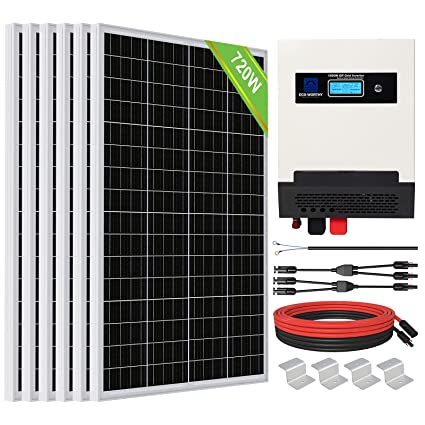 ECO-WORTHY 720W 24V Solar Power System Off Grid Complet Kit for RV/Home