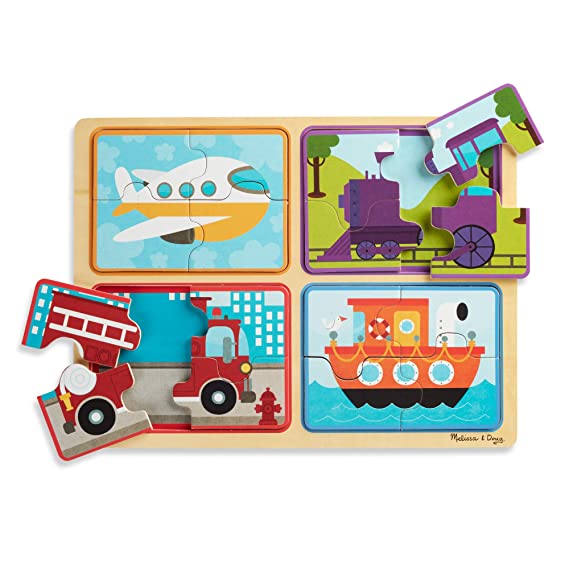 Melissa & Doug Natural Play Wooden Puzzle: Ready, Set, Go