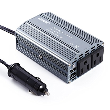 Car Inverter, LESHP 400W Power Inverter DC 12V to AC 110V AC220V Converter with 2.1A Dual USB Car Adapter