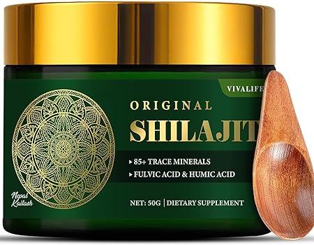 500mg Himalayan Shilajit Resin Supplement, 85  Trace Minerals Complex for Brain Booster & Energy, Immune Support, Overall Health - 50g (2-3 Month Supply)