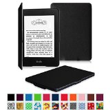 Fintie Kindle Paperwhite SmartShell Case - The Thinnest and Lightest Leather Cover for All-New Amazon Kindle Paperwhite Fits All versions 2012 2013 2014 and 2015 New 300 PPI Black