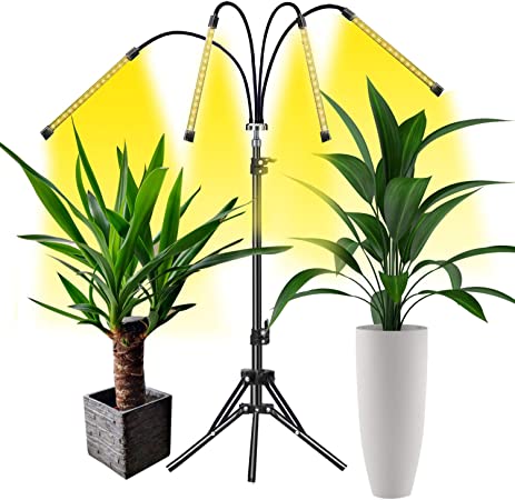 Grow Light, LED Grow Lights for Indoor Plants Full Spectrum 80W Plant Light Adjustable Tripod Stand with Timer Plant Lights