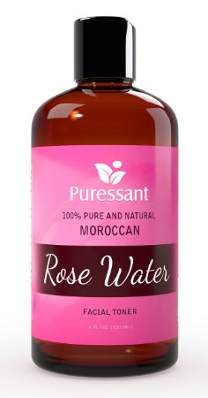 Best Pure Moroccan Rose Water Facial Toner and Cleanser Moisturizer Makeup Remover and Aromatherapy | Distilled Rosewater 4 oz Distillate/Hydrosol Face and Skin