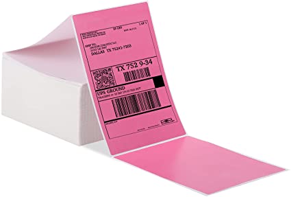 Phomemo 4x6 Thermal Direct Shipping Label Rose- 4''x 6'' Fan-Fold Labels-for Shipping Labels, Address, Mail, Product Logo Labels, 500pcs