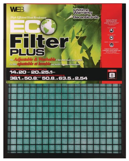 WEB Eco Filter Plus Adjustable Air Filter 14x20x1 up to 20x25x1