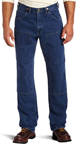 Key Industries Men's Relaxed fit Enzyme Washed Indigo Denim Logger Dungaree