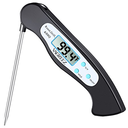 Meat Thermometer Instant Read Digital Food Thermometer with Magnet and Collapsible Probe Cooking Thermometer for Barbecue Grill Kitchen Candy