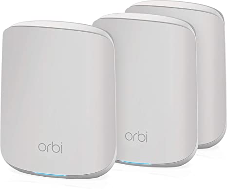 NETGEAR Orbi Larger Whole Home Dual Band Mesh WiFi 6 System (RBK353) – Router with 2 Satellite Extenders | Coverage up to 5,250 sq. ft. and 30  Devices | AX1800 WiFi 6 (Up to 1.8Gbps)