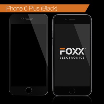 Iphone 6 Plus and Iphone 6 S Plus 55 Inch Tempered Glass Screen Protector FULL WIDTH with Black edge - Excellent Fitting Premium 9H Featuring Anti-scratch Anti-fingerprint By Foxx Electronics