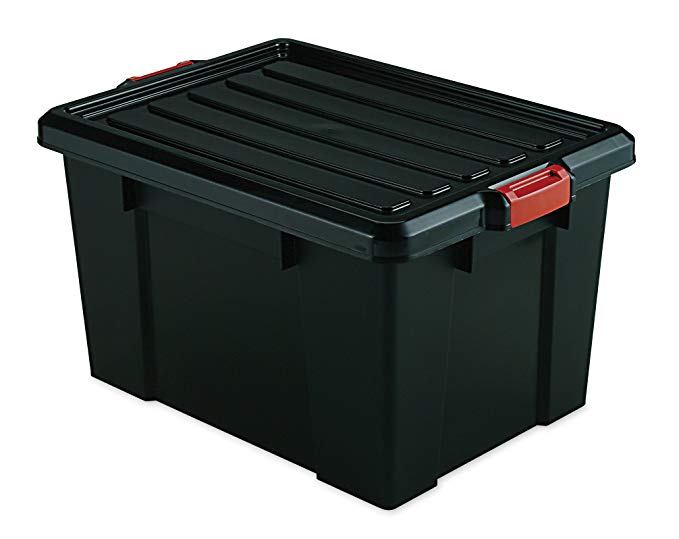 IRIS 4-Piece Heavy Duty Latch Tote with Lid, 72-Quart