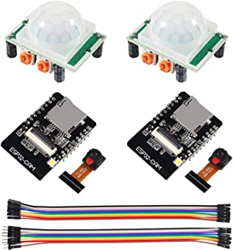 DORHEA ESP32-CAM Camera Module WiFi Bluetooth Development Board ESP32 Wireless OV2640 Camera Module   HC-SR501 Pir Motion IR Sensor Body Module Infrared Detector Sensor Module   Jumper Wire - 2Set