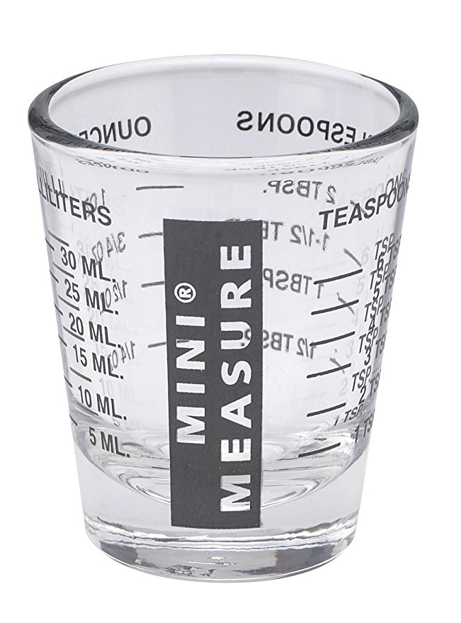 Kolder Original Mini Measure, Multi-Purpose Measuring Glass