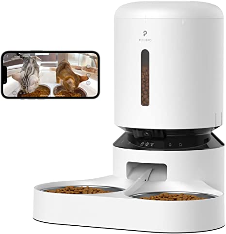 PETLIBRO Automatic Cat Feeder with Camera, 1080P HD Video with Night Vision, 5G WiFi Pet Feeder with 2-Way Audio, Low Food & Blockage Sensor, Motion & Sound Alerts for Pets