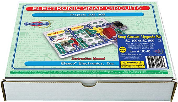 Snap Circuits UC-40 Electronics Exploration Upgrade Kit | SC-100 to SC-500 | Upgrade Junior to Pro