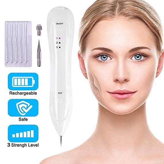 Mole Removal Pen, Skin Tag Eraser Age Spots Removal,Freckle,Tool Pigmentation Tattoo Nevus Wart Electronic Removal Beauty System Kit with Manual