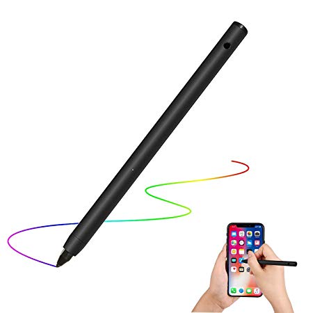 Rechargeable Active Stylus Digital Pen with Adjustable Fine Tip for Accurate Writing/Drawing on iPhone/iPad/Samsung/Surface/Android Touchscreen, Smartphones, Tablets, Notebooks(Black)