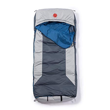 OmniCore Designs Multi Down Hooded Rectangular Cold Weather Sleeping Bag, Temp: (-10F to 30F) Sizes: (Reg, Tall & Double Wide) Accessories: 4pt. Compression Stuff Sack and 110L Mesh Storage Sack