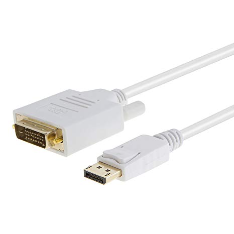 CableCreation Active DisplayPort to DVI Cable, DP to DVI-I, Eyefinity Multi-Screen Support,White (6ft/1.8M)