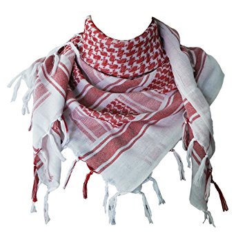 Explore Land 100% Cotton Military Shemagh Tactical Desert Keffiyeh Scarf Wrap