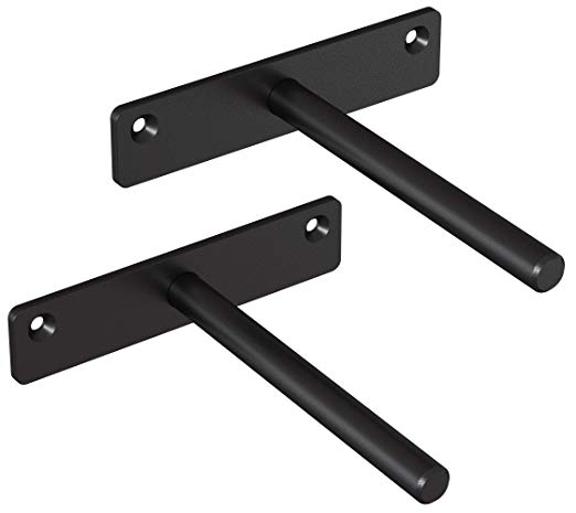 Floating Shelf Brackets Heavy Duty - Invisible Hidden Brackets for Wooden Shelf - Rustproof Blind Supports - Solid Steel Concealed Brackets - Set of 2 - Small