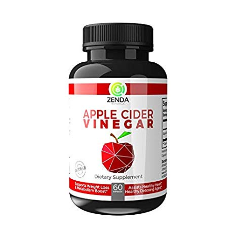 Apple Cider Vinegar Capsules - Natural Weight Loss, Detox, Digestion & Circulation Support - Extra Strength 1300 mg Cleanser - 60 Veg Capsules