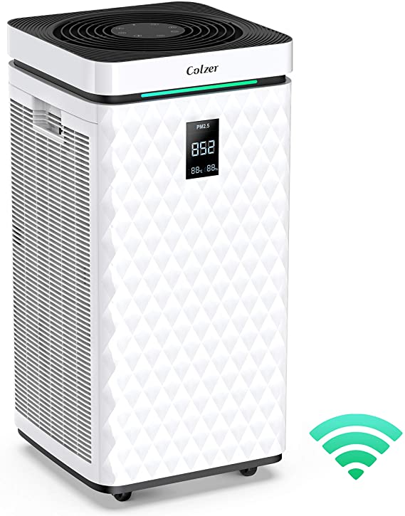 COLZER Air Purifier for Home with True HEPA Filter, Ideal for Extra-Large Room up to 1500 Ft², WiFi-Enabled Smart Air Cleaner with Timer, Auto/Sleep Mode and Child Lock, KJ800